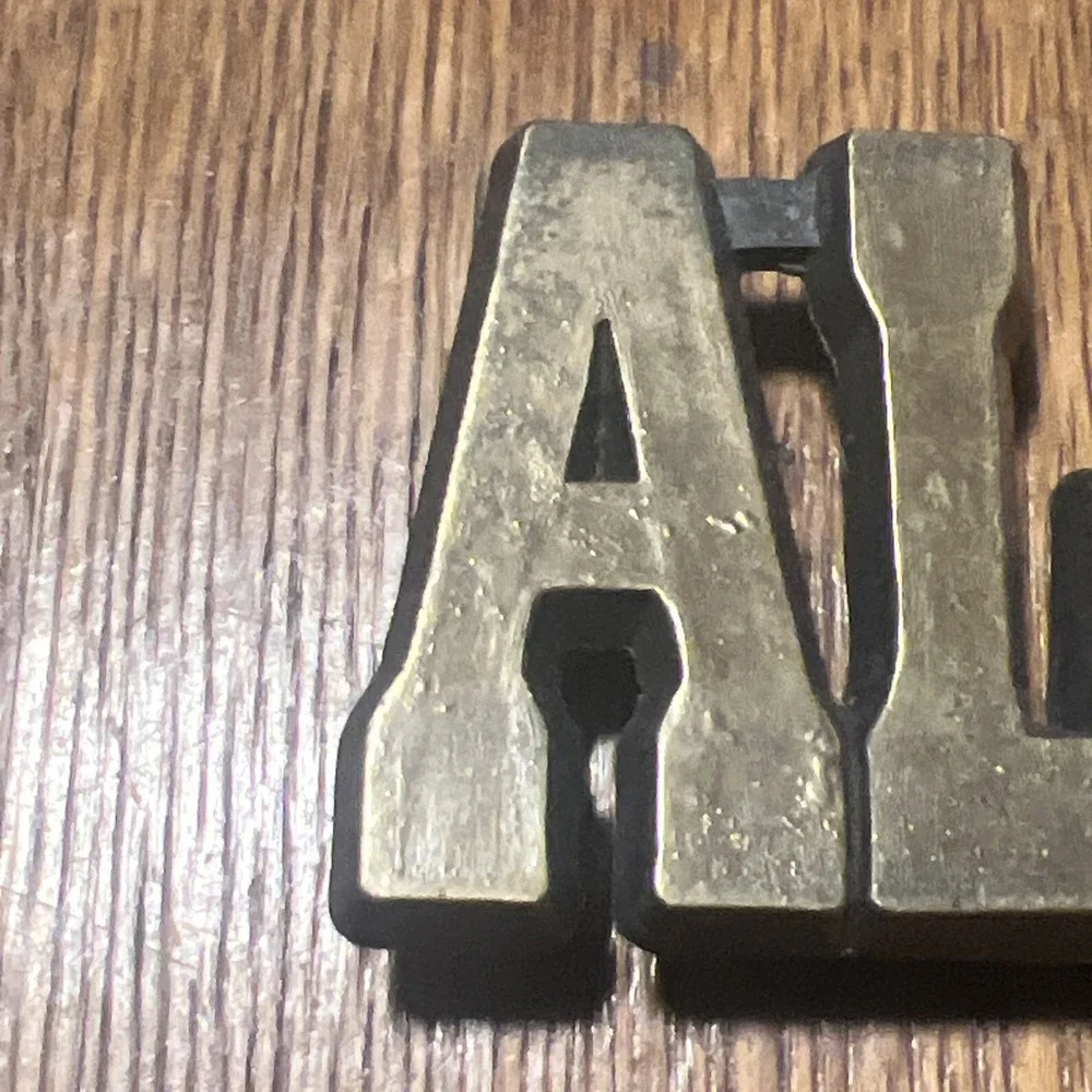 Vintage ROYP Solid Brass Name “ALAN” Belt Buckle–1970s USA–Retro Cast Brass B12